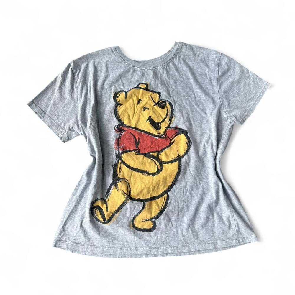 Y2K Disney Winnie the Pooh Gray Baby Tee – Size Small